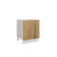 Meuble de cuisine bas bois clair 1 porte 1 étagère L 60 x H 72 cm ( Partie haut non couvert )