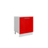 Meuble de cuisine sous évier rouge laqué 1 porte L 60 x H 72 cm