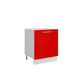 Meuble de cuisine bas rouge laqué 1 porte 1 étagère L 60 x H 72 cm