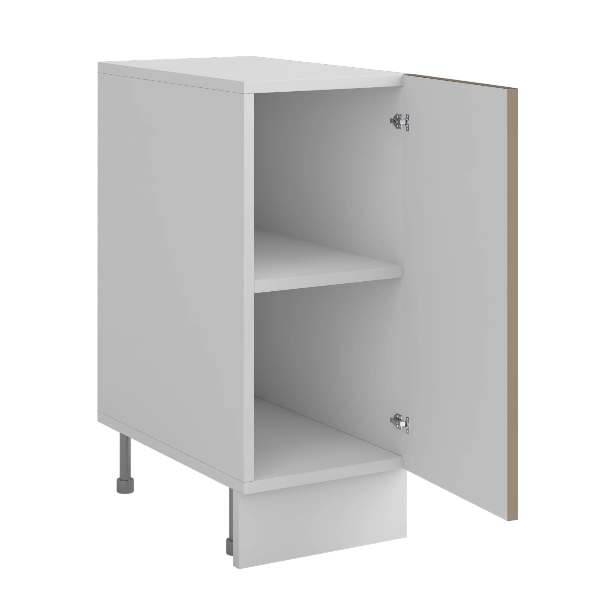Meuble de cuisine bas sable mat 1 porte 1 étagère L 30 x H 72 cm ( Partie haut non couvert )