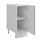 Meuble de cuisine bas sable mat 1 porte 1 étagère L 30 x H 72 cm ( Partie haut non couvert )