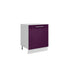 Meuble de cuisine sous évier aubergine laqué 1 porte L 60 x H 72 cm ( Partie haut non couvert )