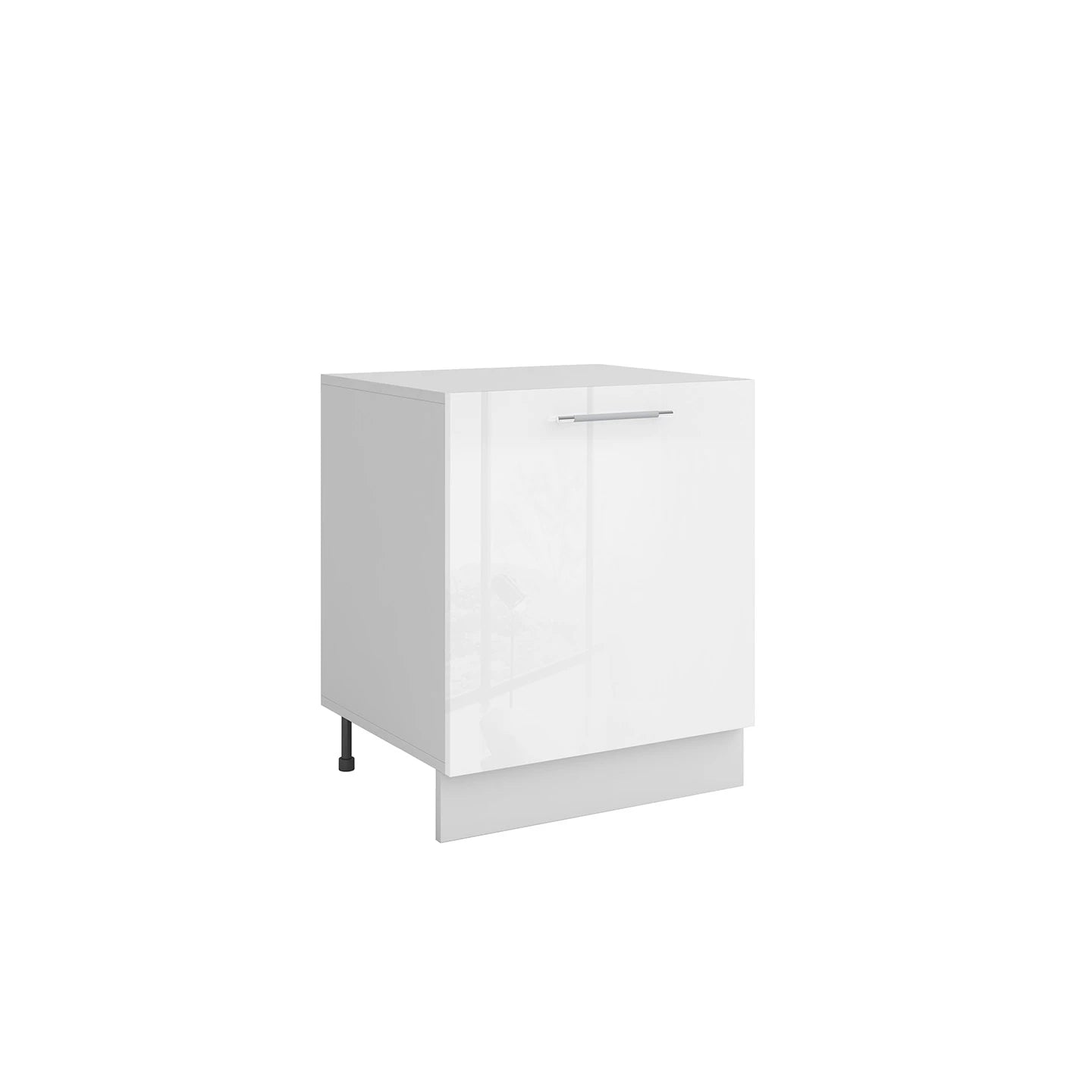 Meuble de cuisine sous évier blanc laqué 1 porte L 60 x H 72 cm ( Partie haut non couvert )