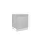 Meuble de cuisine bas gris laqué 1 porte 1 étagère L 60 x H 72 cm