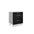 Meuble de cuisine casserolier 3 tiroirs noir laqué L 60 x H 72 cm ( Partie haut non couvert )