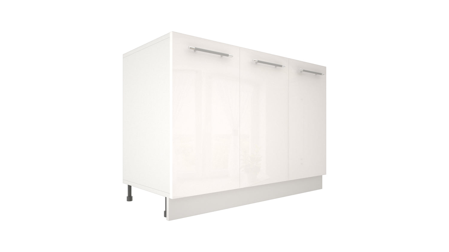 Ilot Central de Cuisine Solo 120 blanc laquée