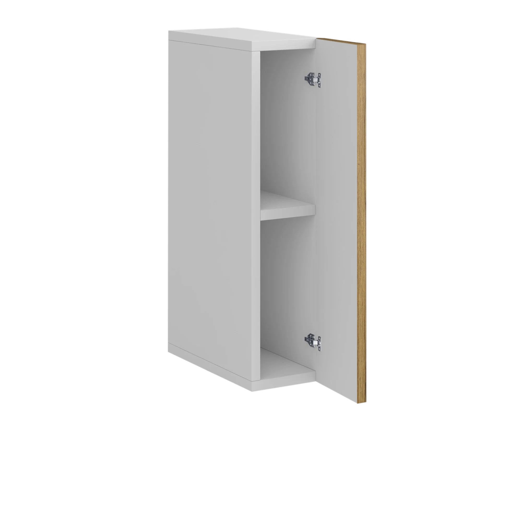 Meuble de cuisine haut bois clair 1 porte 2 étagères L 15 x H 72 cm