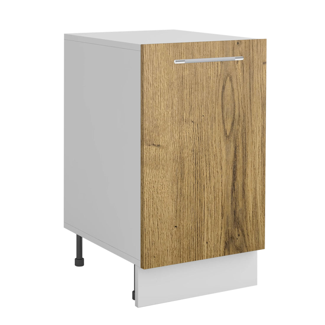 Meuble de cuisine bas bois clair 1 porte 1 étagère L 40 x H 72 cm ( Partie haut non couvert )
