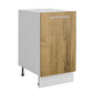 Meuble de cuisine bas bois clair 1 porte 1 étagère L 40 x H 72 cm ( Partie haut non couvert )