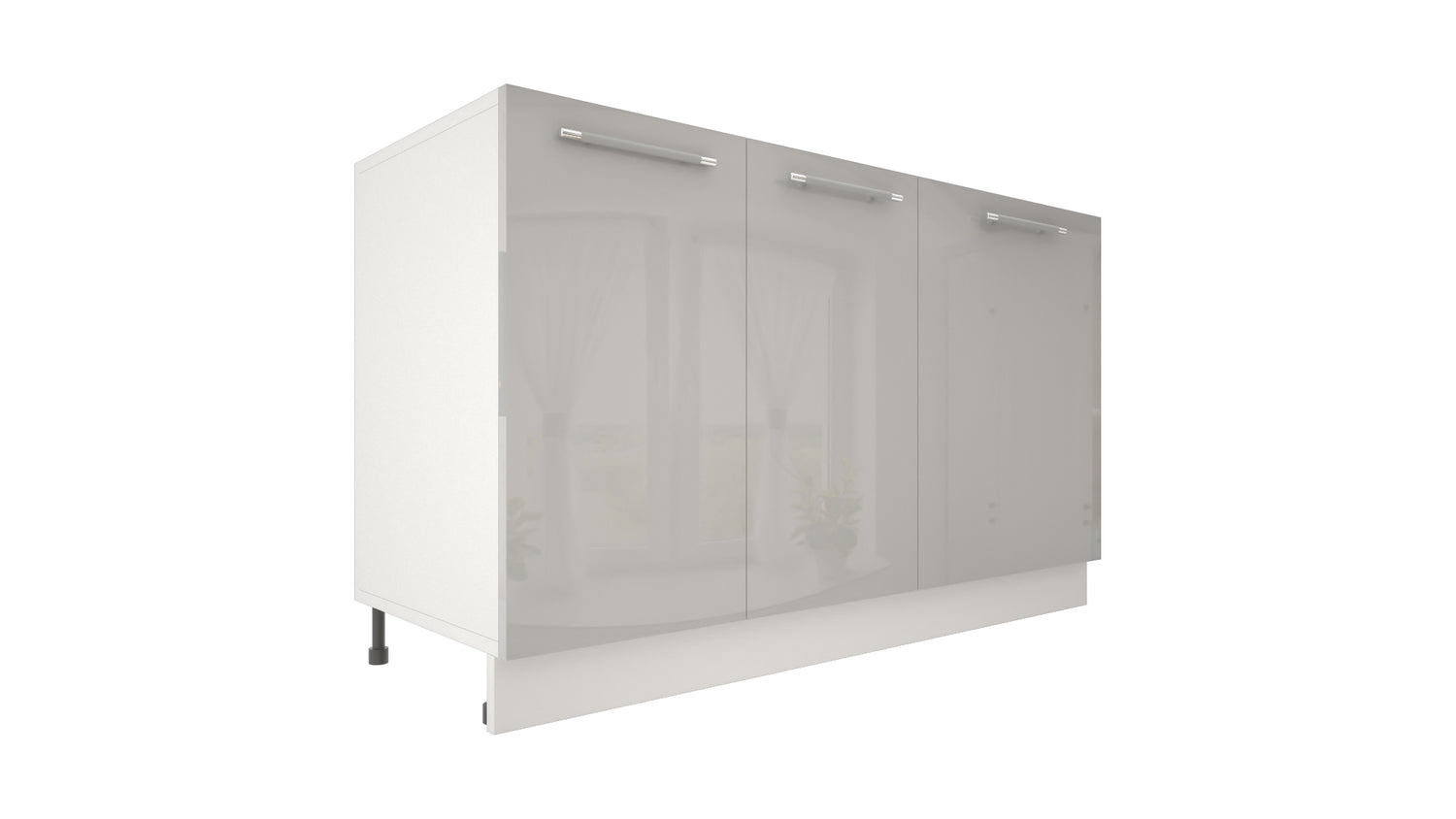 Ilot Central de Cuisine Solo 140 gris laquée