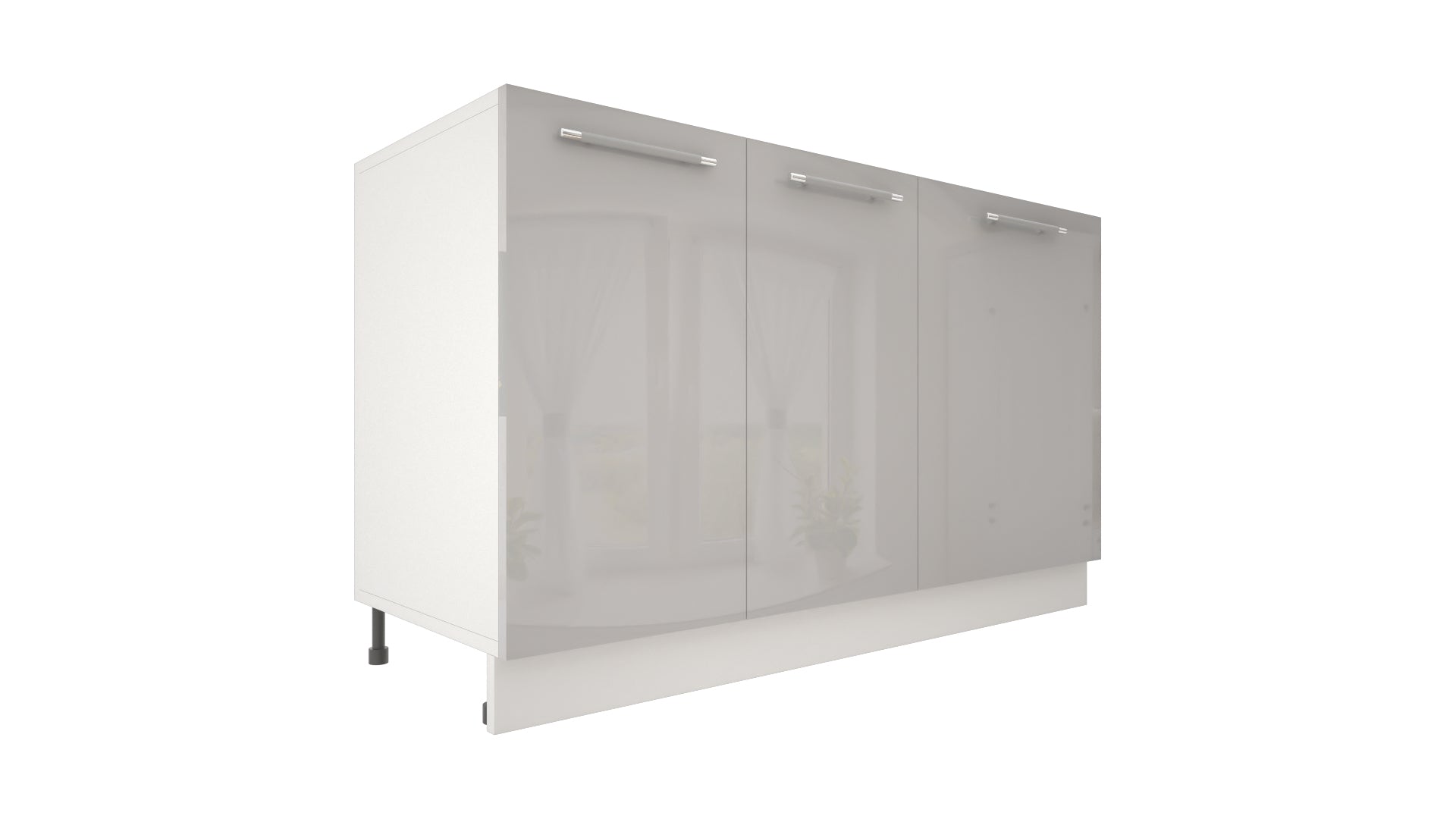 Ilot Central de Cuisine Solo 140 gris laquée