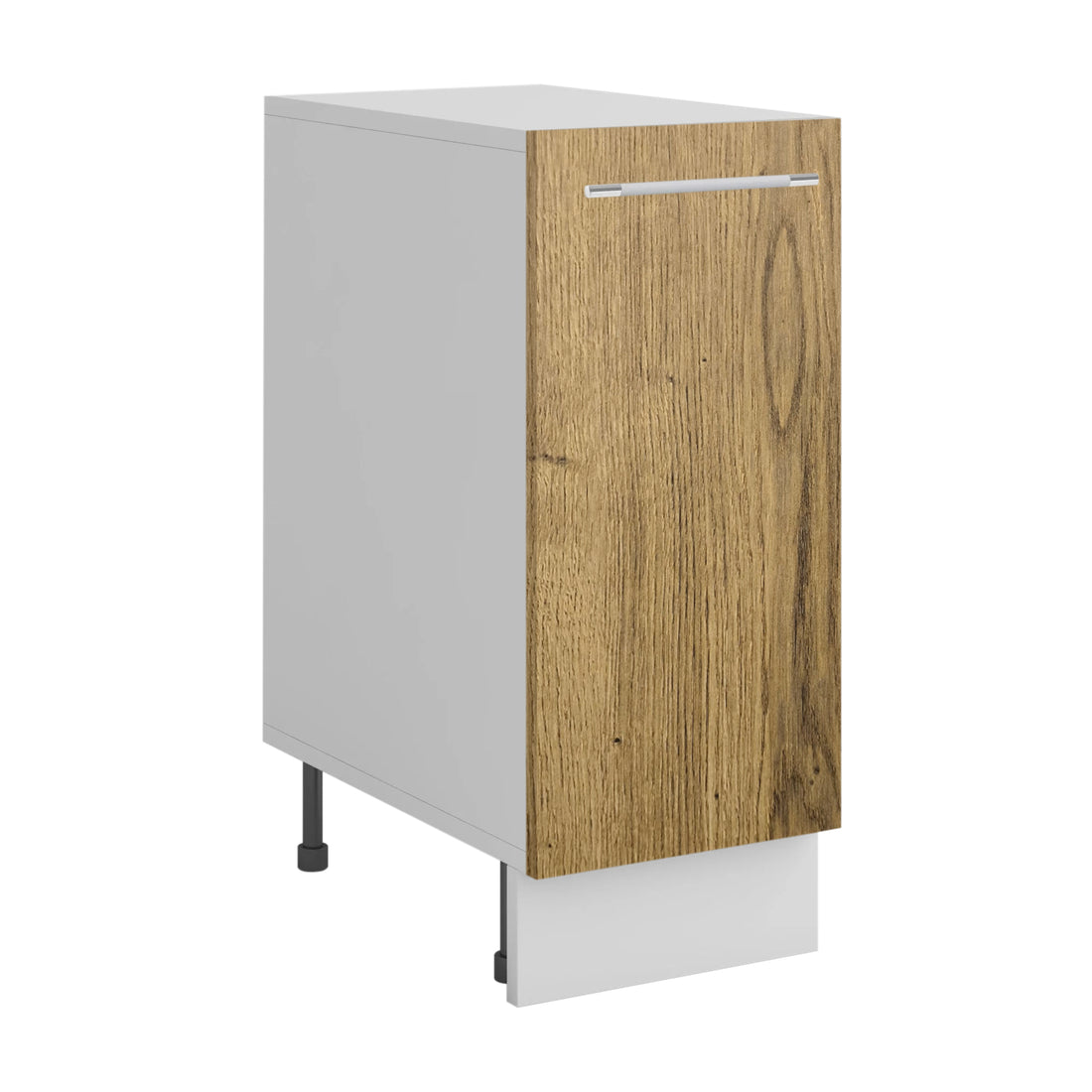 Meuble de cuisine bas bois clair 1 porte 1 étagère L 30 x H 72 cm ( Partie haut non couvert )