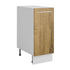 Meuble de cuisine bas bois clair 1 porte 1 étagère L 30 x H 72 cm ( Partie haut non couvert )