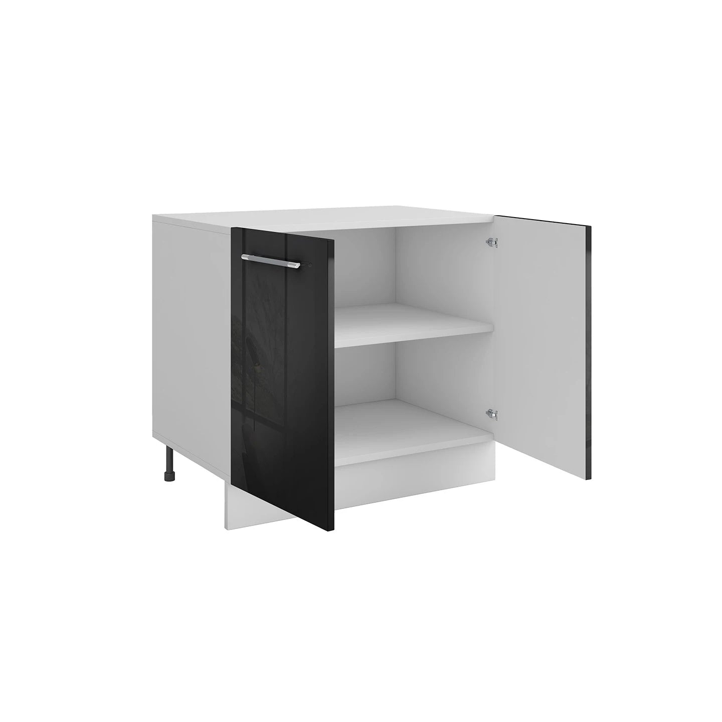 Meuble de cuisine bas 2 portes 1 étagère L 80 x H 72 cm
