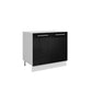 Meuble de cuisine bas noir laqué 2 portes 1 étagère L 80 x H 72 cm