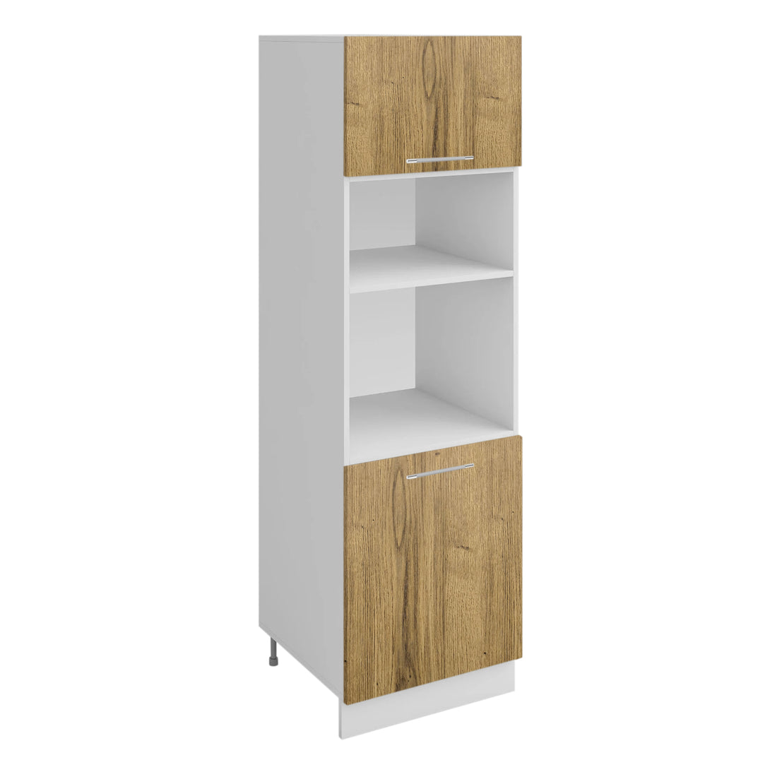 Colonne four & micro-ondes bois clair – 2 portes – L 60 × H 200 cm