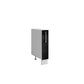 Meuble bas de cuisine noir laqué 1 porte panier coulissant Inox L 15 x H 72 cm ( Partie haut non couvert )