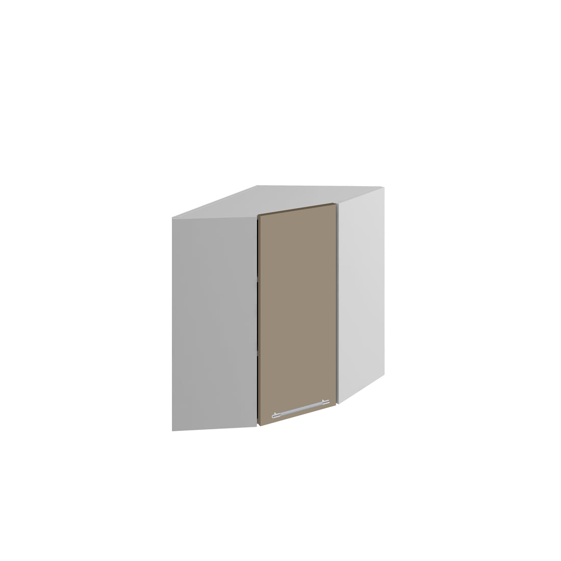 Meuble de cuisine haut d'angle sable mat 1 porte 2 étagères L 60 x 60 x H 72 cm