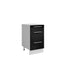 Meuble de cuisine casserolier 3 tiroirs noir laqué L 40 x H 72 cm ( Partie haut non couvert )