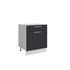 Bas L60xH72 gris anthracite - 1 porte 1 tiroir coulissant  ( Partie haut non couvert )