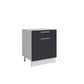 Bas L60xH72 gris anthracite - 1 porte 1 tiroir coulissant  ( Partie haut non couvert )