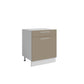 Bas L60xH72 sable mat - 1 porte 1 tiroir coulissant  ( Partie haut non couvert )