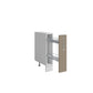Meuble de cuisine bas sable mat 1 porte panier coulissant Inox L 15 x H 72 cm ( Partie haut non couvert )