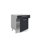 Bas L60xH72 gris anthracite - 1 porte 1 tiroir coulissant  ( Partie haut non couvert )