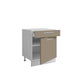 Bas L60xH72 sable mat - 1 porte 1 tiroir coulissant  ( Partie haut non couvert )
