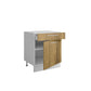Bas L60xH72 bois clair - 1 porte 1 tiroir coulissant  ( Partie haut non couvert )