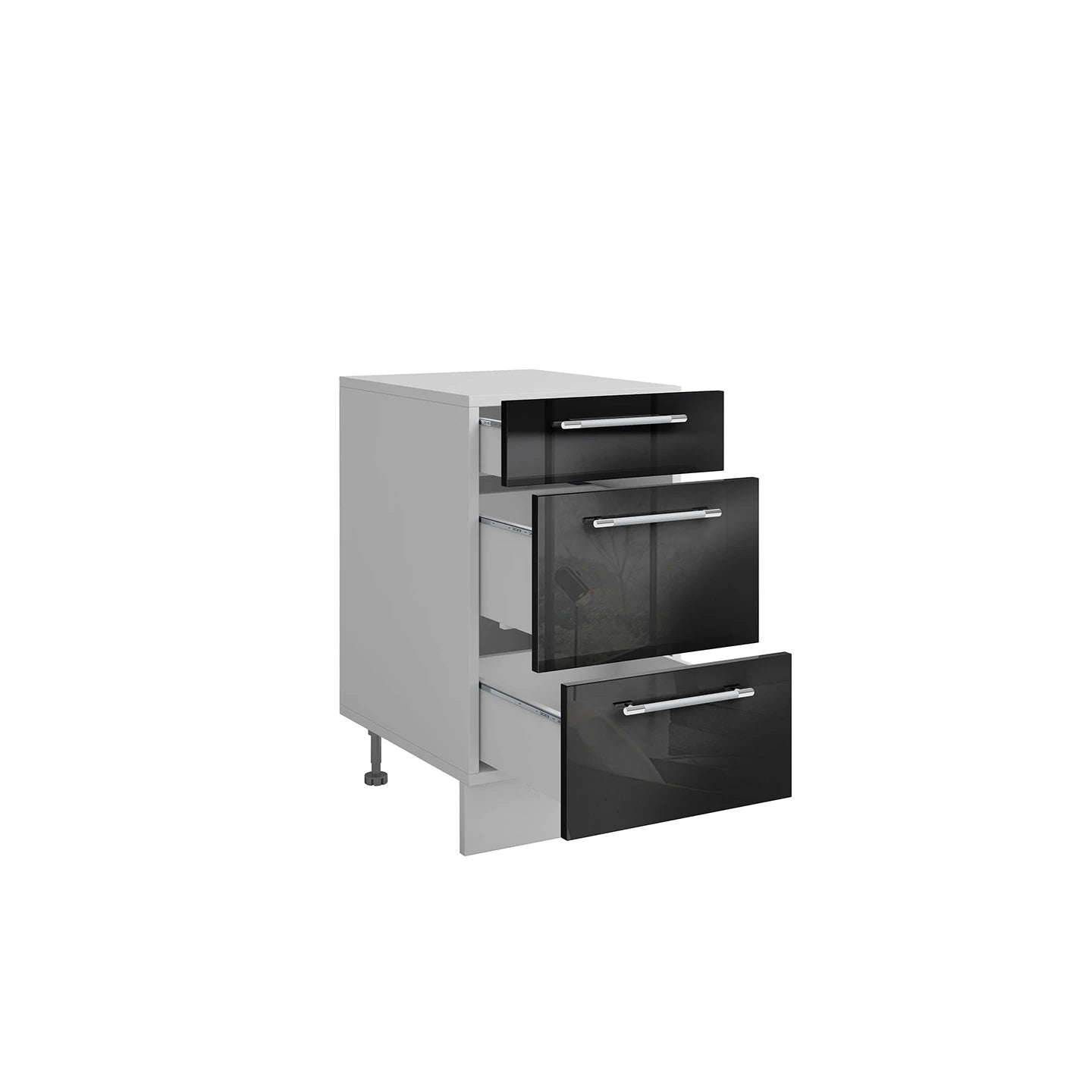 Meuble de cuisine casserolier 3 tiroirs L 40 x H 72 cm