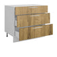 Meuble de cuisine casserolier 3 tiroirs bois clair L 80 x H 72 cm ( Partie haut non couvert )