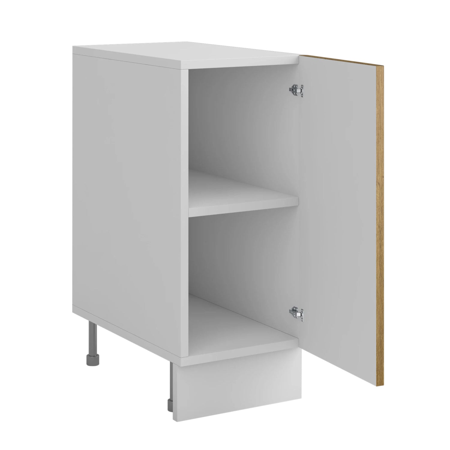 Meuble de cuisine bas bois clair 1 porte 1 étagère L 30 x H 72 cm ( Partie haut non couvert )