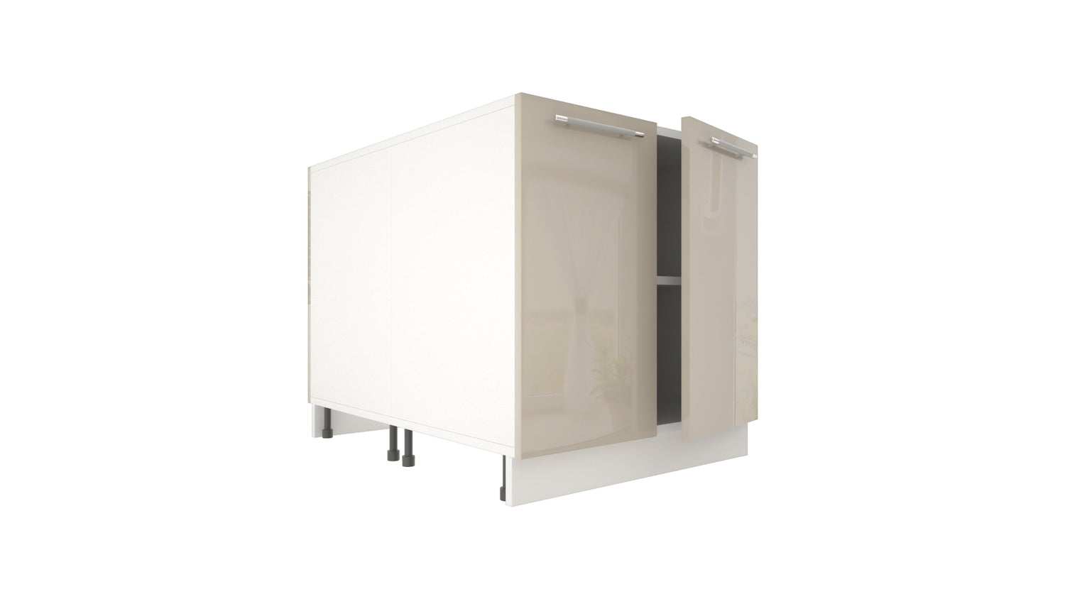 Ilot Central de Cuisine Duo 80 beige laquée