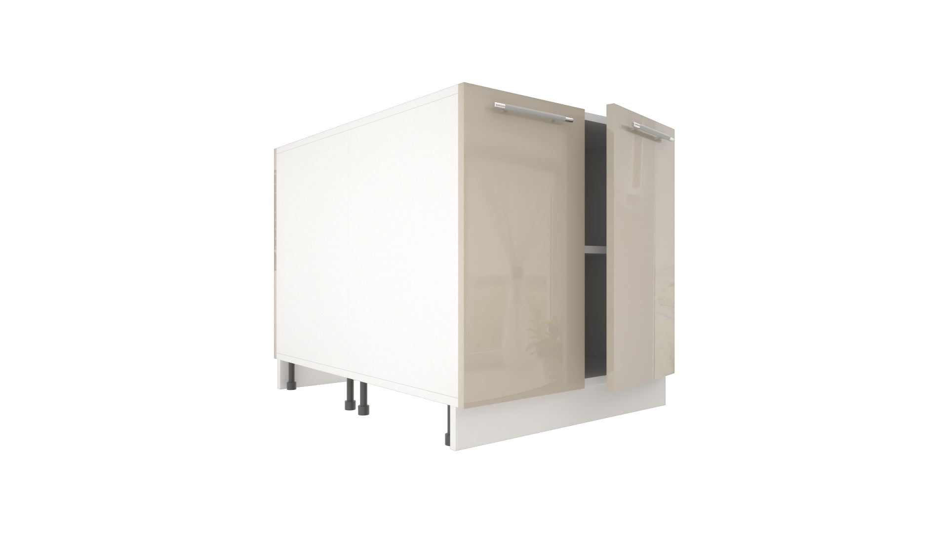 Ilot Central de Cuisine Duo 80 beige laquée
