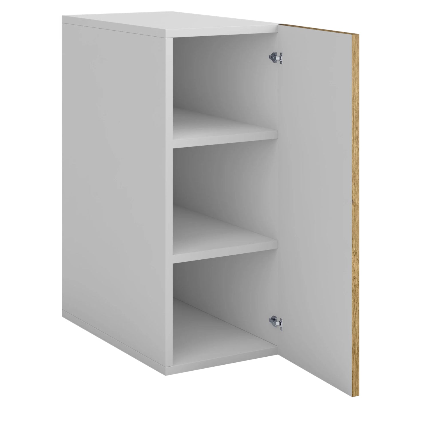 Meuble de cuisine haut bois clair 1 porte 2 étagères L 30 x H 72 cm