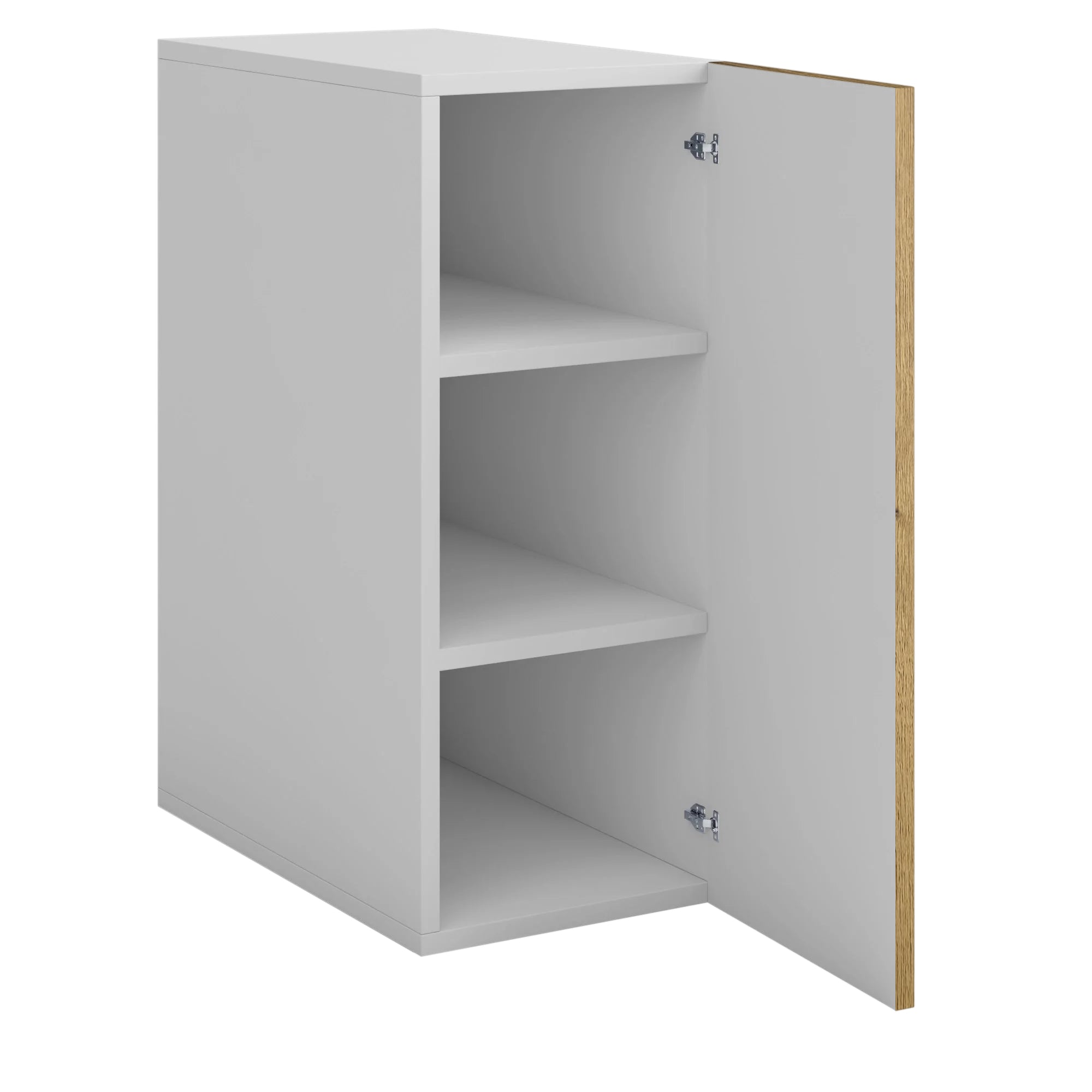 Meuble de cuisine haut bois clair 1 porte 2 étagères L 30 x H 72 cm
