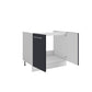 Meuble de cuisine sous évier gris anthracite 2 portes 1 étagère L 80 x H 72 cm ( Partie haut non couvert )