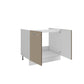Meuble de cuisine sous évier sable mat 2 portes 1 étagère L 80 x H 72 cm ( Partie haut non couvert )