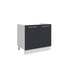 Meuble de cuisine sous évier gris anthracite 2 portes 1 étagère L 80 x H 72 cm ( Partie haut non couvert )