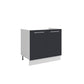 Meuble de cuisine sous évier gris anthracite 2 portes 1 étagère L 80 x H 72 cm ( Partie haut non couvert )
