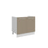 Meuble de cuisine sous évier sable mat 2 portes 1 étagère L 80 x H 72 cm ( Partie haut non couvert )
