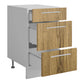Casserolier cuisine bois clair – 3 tiroirs – L 40 × H 72 cm