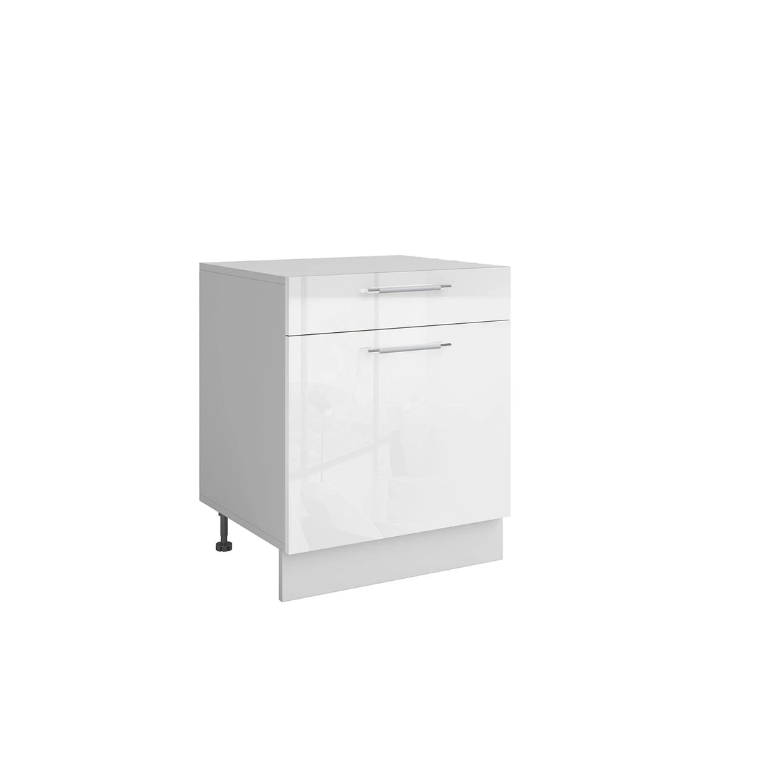 Bas L60xH72 blanc laqué - 1 porte 1 tiroir coulissant  ( Partie haut non couvert )