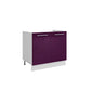 Meuble de cuisine sous évier aubergine laqué 2 portes L 80 x H 72 cm 
