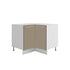 Meuble de cuisine bas d'angle sable mat 2 portes 1 étagères L 90 x 90 x H 72 cm ( Partie haut non couvert )
