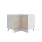 Meuble de cuisine bas d'angle taupe laqué 2 portes 1 étagères L 90 x 90 x H 72 cm