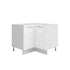 Meuble d'angle de cuisine blanc laqué 2 portes 1 étagères L 90 x 90 x H 72 cm