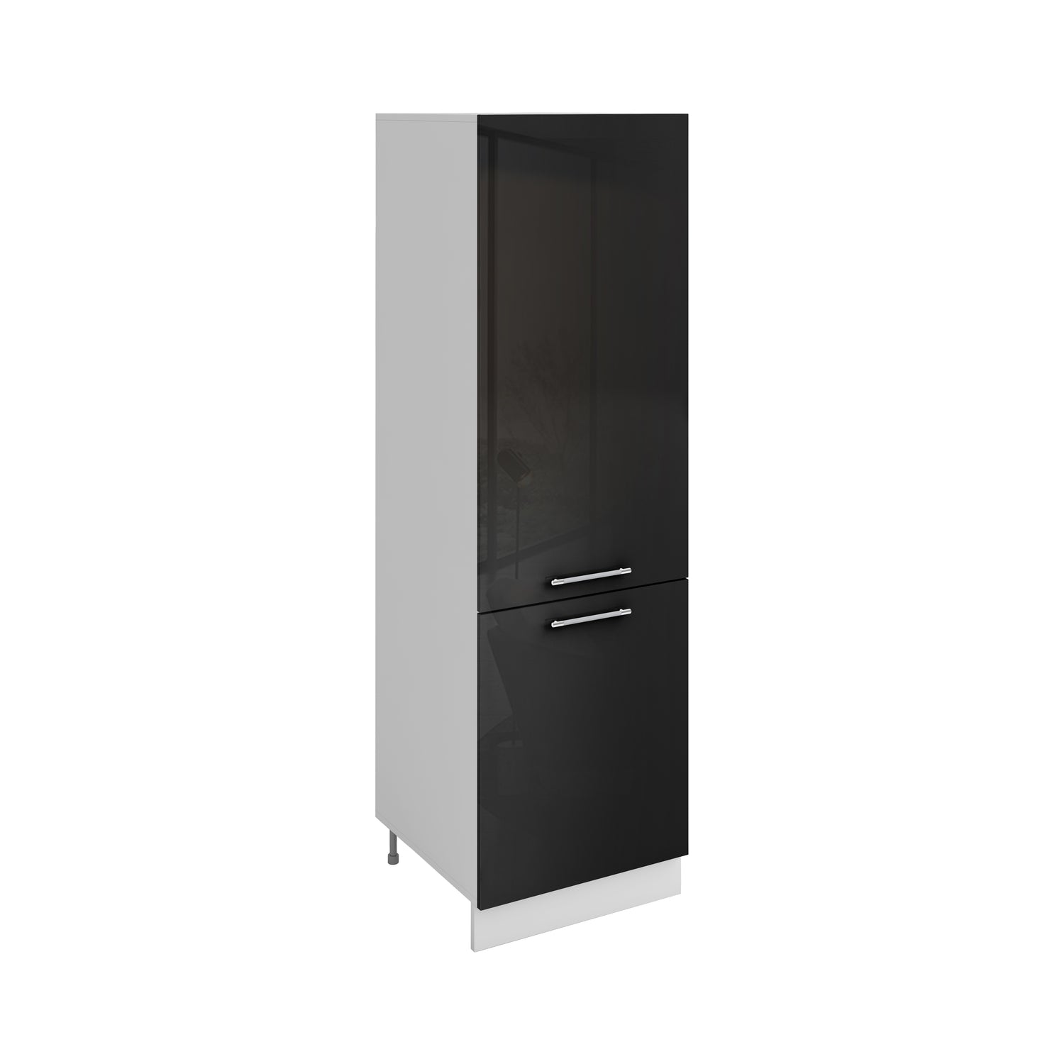 Colonne de rangement noir laqué L 60 x H 200 cm