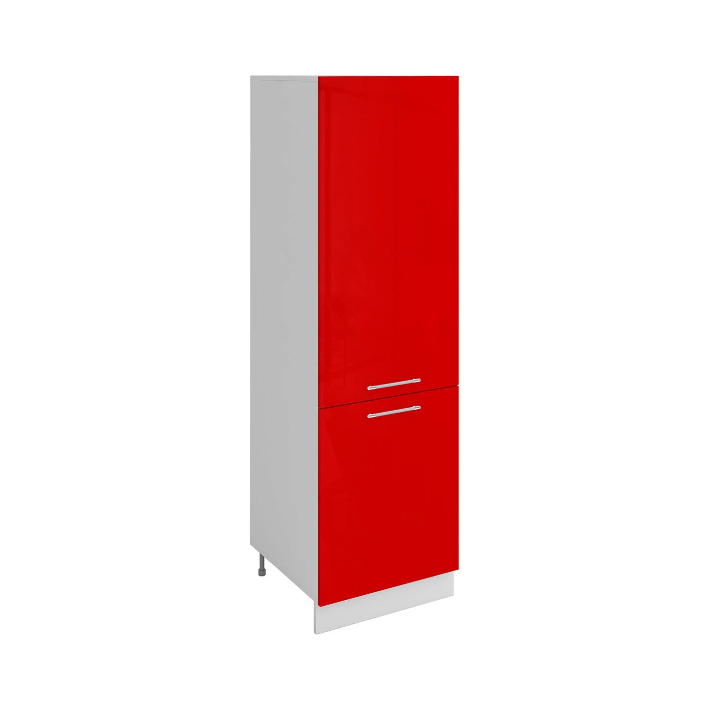 Meuble de cuisine colonne de frigo rouge laqué 2 portes L 60 x H 200 cm